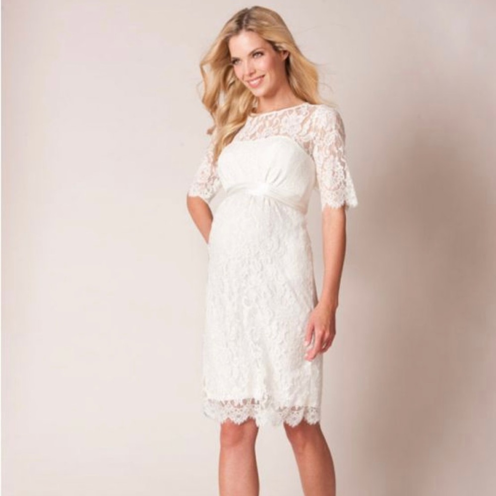 Seraphine Luxe maternity lace white wedding bridesmaid dress